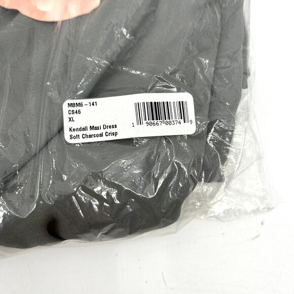 NWT SHOW ME YOUR MUMU Kendall Maxi Dress Gray Side Slit Low Back Bridesmaid XL - Picture 4 of 5